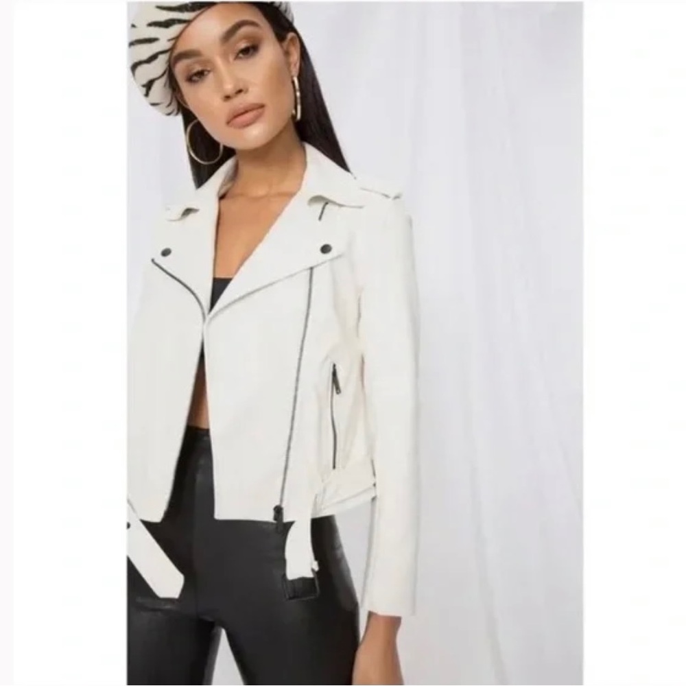 Superdown White, Vegan Leather, Moto Jacket, Size XS, Never Worn